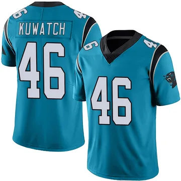 Youth Nike Carolina Panthers Jackson Kuwatch Blue Alternate Vapor Untouchable Jersey - Limited