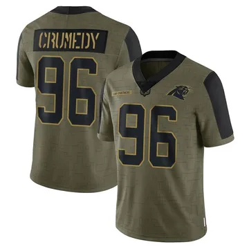 Youth Nike Carolina Panthers Jaden Crumedy Olive 2021 Salute To Service Jersey - Limited