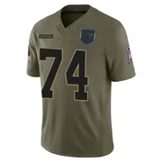 Youth Nike Carolina Panthers Jake Curhan Olive 2025 Salute to Service Jersey - Limited