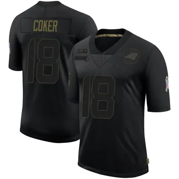 Youth Nike Carolina Panthers Jalen Coker Black 2020 Salute To Service Jersey - Limited
