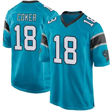 Youth Nike Carolina Panthers Jalen Coker Blue Alternate Jersey - Game