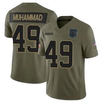 Youth Nike Carolina Panthers Jamil Muhammad Olive 2025 Salute to Service Jersey - Limited
