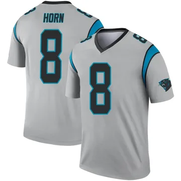 Youth Nike Carolina Panthers Jaycee Horn Inverted Silver Jersey - Legend