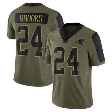 Youth Nike Carolina Panthers Jonathon Brooks Olive 2021 Salute To Service Jersey - Limited