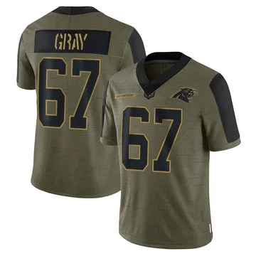 Youth Nike Carolina Panthers Joshua Gray Olive 2021 Salute To Service Jersey - Limited
