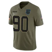 Youth Nike Carolina Panthers Julius Peppers Olive 2025 Salute to Service Jersey - Limited