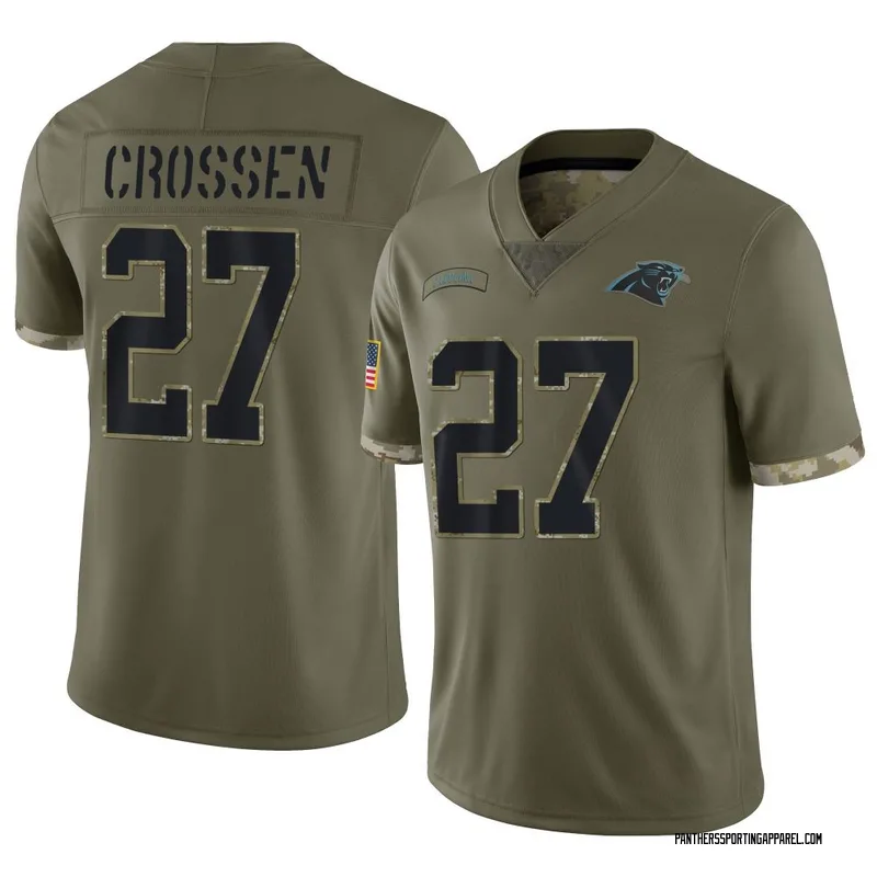 Youth Nike Carolina Panthers Keion Crossen Olive 2022 Salute To Service Jersey - Limited