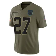 Youth Nike Carolina Panthers Keion Crossen Olive 2025 Salute to Service Jersey - Limited
