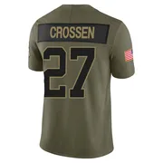 Youth Nike Carolina Panthers Keion Crossen Olive 2025 Salute to Service Jersey - Limited