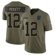 Youth Nike Carolina Panthers Kenny Pickett Olive 2025 Salute to Service Jersey - Limited