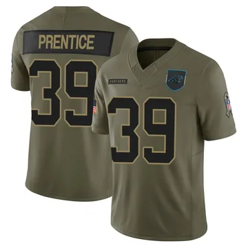 Youth Nike Carolina Panthers Kobe Prentice Olive 2025 Salute to Service Jersey - Limited