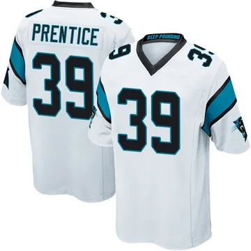Youth Nike Carolina Panthers Kobe Prentice White Jersey - Game