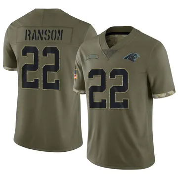 Youth Nike Carolina Panthers Lathan Ransom Olive 2022 Salute To Service Jersey - Limited