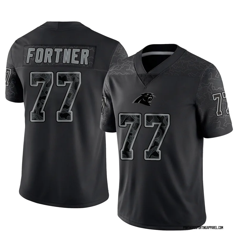 Youth Nike Carolina Panthers Luke Fortner Black Reflective Jersey - Limited