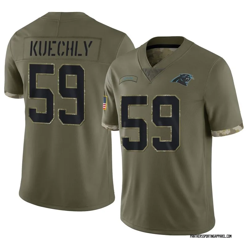 Youth Nike Carolina Panthers Luke Kuechly Olive 2022 Salute To Service Jersey - Limited
