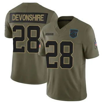 Youth Nike Carolina Panthers M.J. Devonshire Olive 2025 Salute to Service Jersey - Limited