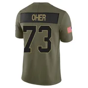 Youth Nike Carolina Panthers Michael Oher Olive 2025 Salute to Service Jersey - Limited
