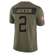 Youth Nike Carolina Panthers Mike Jackson Olive 2025 Salute to Service Jersey - Limited