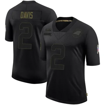 Youth Nike Carolina Panthers Miles Davis Black 2020 Salute To Service Jersey - Limited