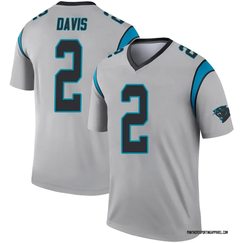 Youth Nike Carolina Panthers Miles Davis Inverted Silver Jersey - Legend