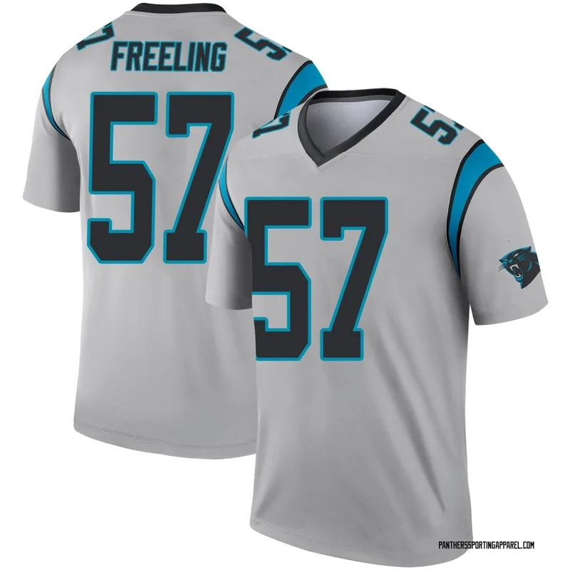 Youth Nike Carolina Panthers Monroe Freeling Inverted Silver Jersey - Legend