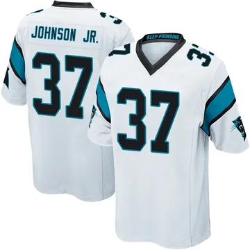 Youth Nike Carolina Panthers Montrell Johnson Jr. White Jersey - Game