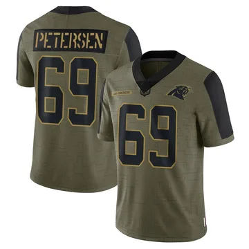 Youth Nike Carolina Panthers Parker Petersen Olive 2021 Salute To Service Jersey - Limited