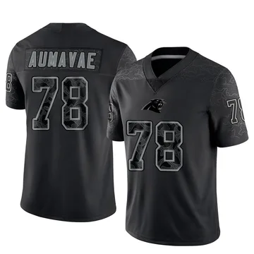 Youth Nike Carolina Panthers Popo Aumavae Black Reflective Jersey - Limited