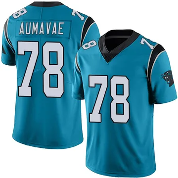 Youth Nike Carolina Panthers Popo Aumavae Blue Alternate Vapor Untouchable Jersey - Limited