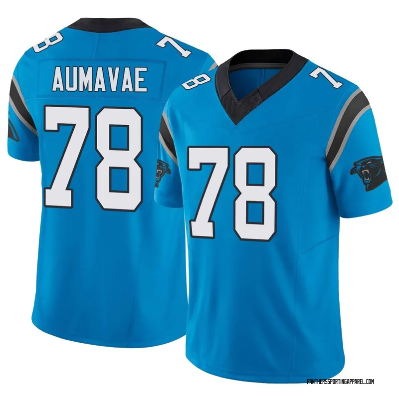 Youth Nike Carolina Panthers Popo Aumavae Blue Vapor F.U.S.E. Jersey - Limited