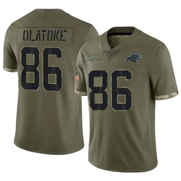 Youth Nike Carolina Panthers Praise Olatoke Olive 2022 Salute To Service Jersey - Limited