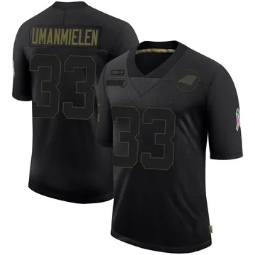 Youth Nike Carolina Panthers Princely Umanmielen Black 2020 Salute To Service Jersey - Limited