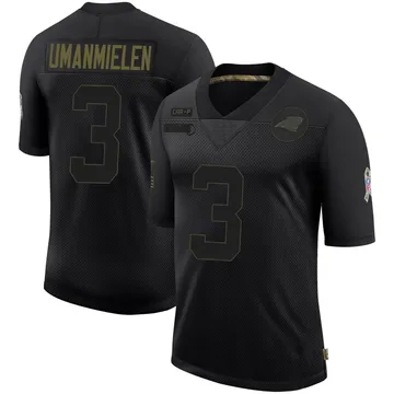 Youth Nike Carolina Panthers Princely Umanmielen Black 2020 Salute To Service Jersey - Limited