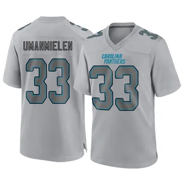 Youth Nike Carolina Panthers Princely Umanmielen Gray Atmosphere Fashion Jersey - Game