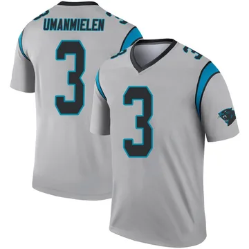 Youth Nike Carolina Panthers Princely Umanmielen Inverted Silver Jersey - Legend