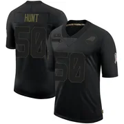 Youth Nike Carolina Panthers Robert Hunt Black 2020 Salute To Service Jersey - Limited
