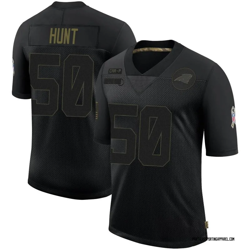 Youth Nike Carolina Panthers Robert Hunt Black 2020 Salute To Service Jersey - Limited