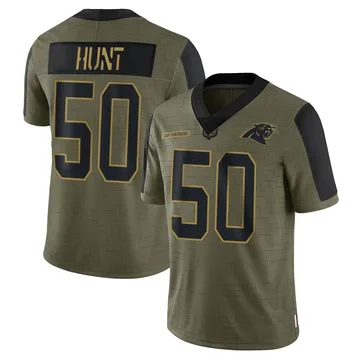 Youth Nike Carolina Panthers Robert Hunt Olive 2021 Salute To Service Jersey - Limited
