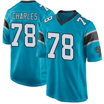 Youth Nike Carolina Panthers Saahdiq Charles Blue Alternate Jersey - Game