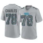 Youth Nike Carolina Panthers Saahdiq Charles Gray Atmosphere Fashion Jersey - Game