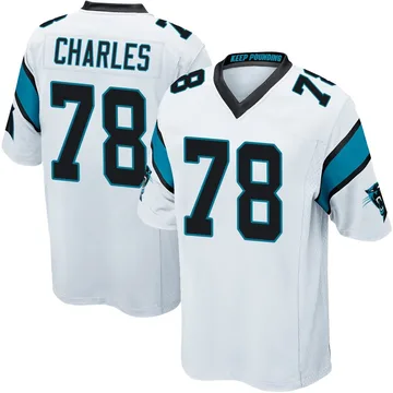 Youth Nike Carolina Panthers Saahdiq Charles White Jersey - Game