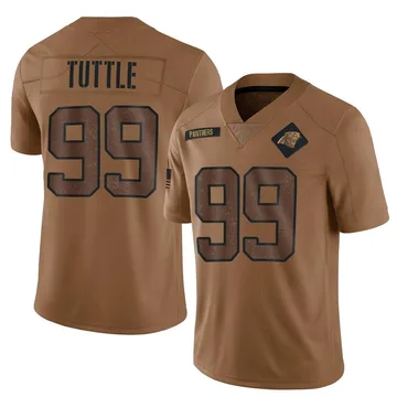 Youth Nike Carolina Panthers Shy Tuttle Brown 2023 Salute To Service Jersey - Limited