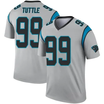 Youth Nike Carolina Panthers Shy Tuttle Inverted Silver Jersey - Legend