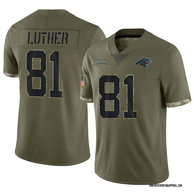 Youth Nike Carolina Panthers T.J. Luther Olive 2022 Salute To Service Jersey - Limited
