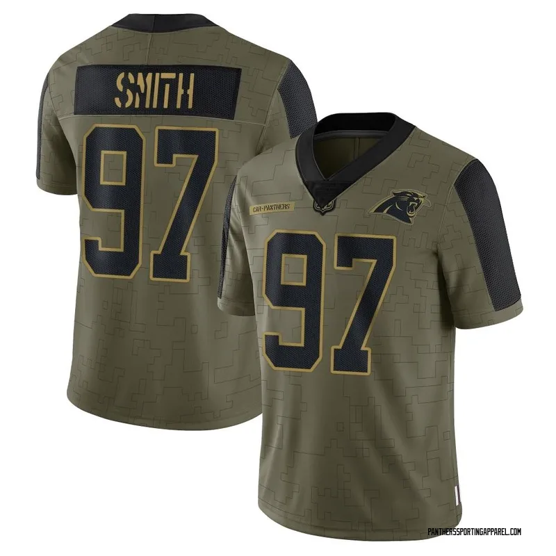 Youth Nike Carolina Panthers T.J. Smith Olive 2021 Salute To Service Jersey - Limited