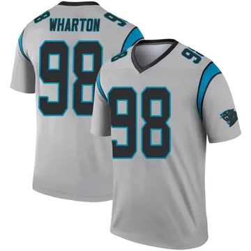 Youth Nike Carolina Panthers Tershawn Wharton Inverted Silver Jersey - Legend