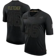 Youth Nike Carolina Panthers Thomas Fletcher Black 2020 Salute To Service Jersey - Limited