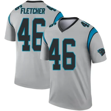 Youth Nike Carolina Panthers Thomas Fletcher Inverted Silver Jersey - Legend