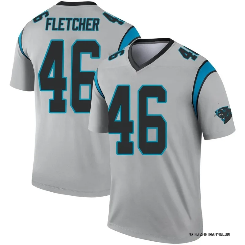 Youth Nike Carolina Panthers Thomas Fletcher Inverted Silver Jersey - Legend