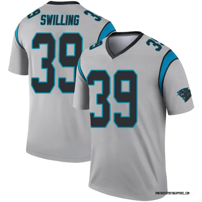 Youth Nike Carolina Panthers Tre Swilling Inverted Silver Jersey - Legend